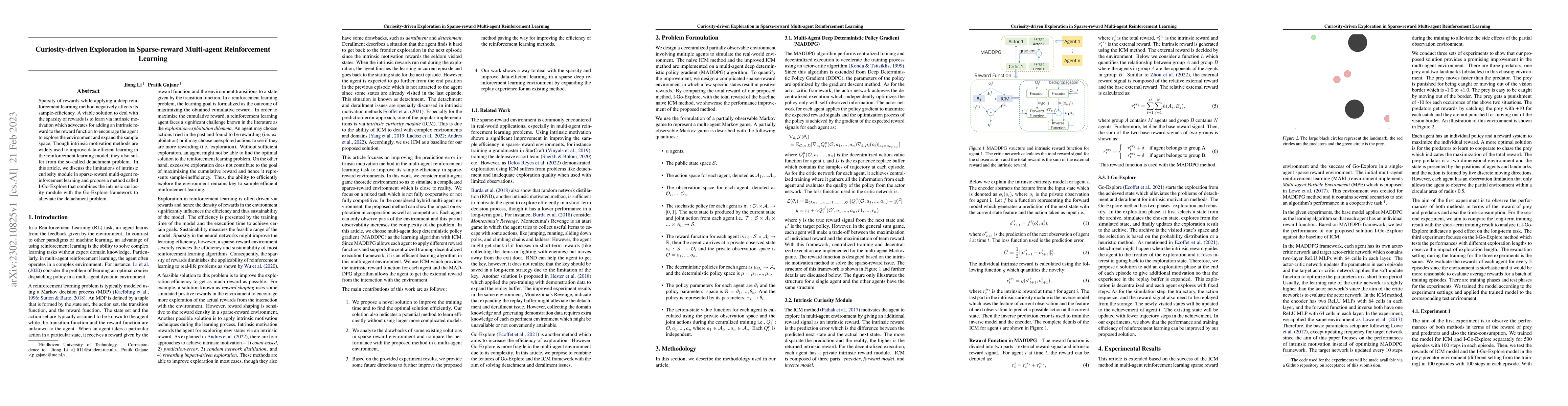 Thumbnail for Curiosity-driven Exploration in Sparse-reward Multi-agent Reinforcement
  Learning