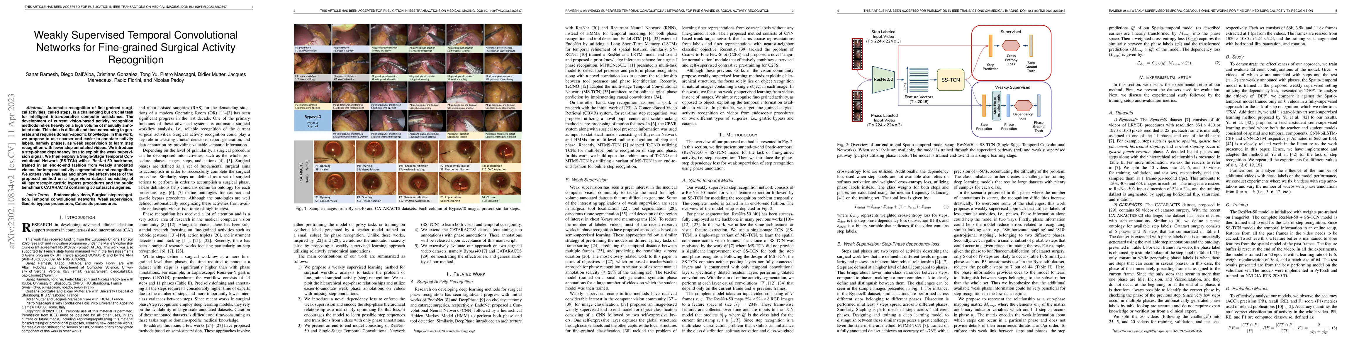 Thumbnail for Weakly Supervised Temporal Convolutional Networks for Fine-grained
  Surgical Activity Recognition