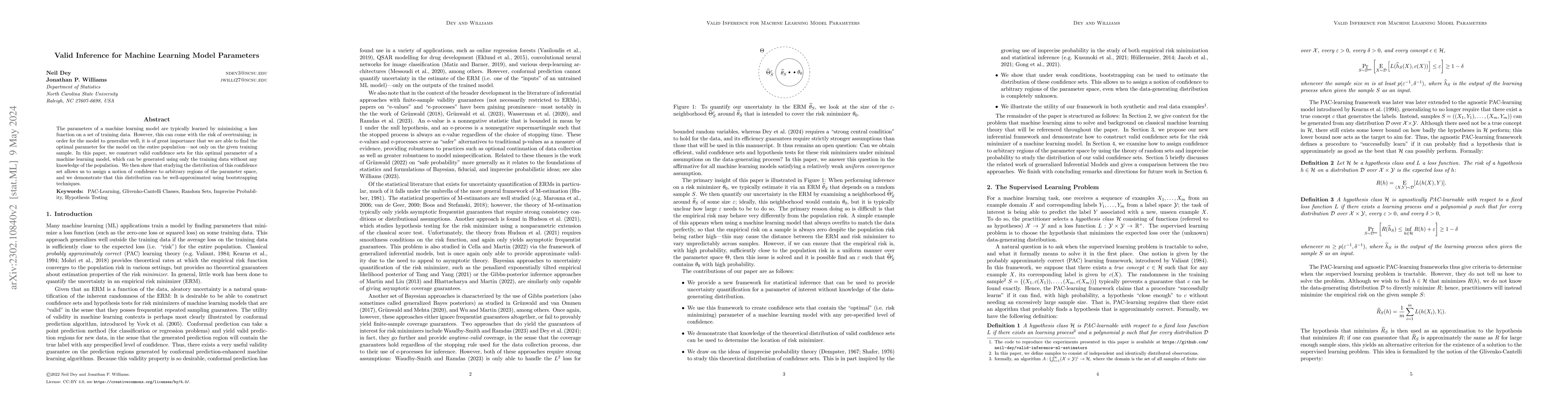 Thumbnail for Valid Inference for Machine Learning Model Parameters