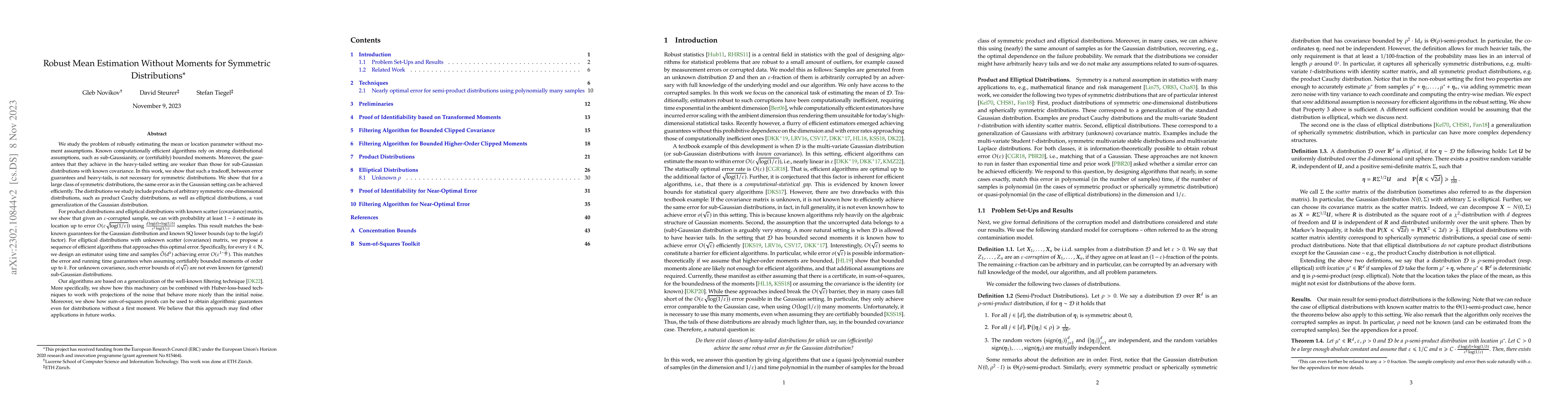 Thumbnail for Robust Mean Estimation Without Moments for Symmetric Distributions