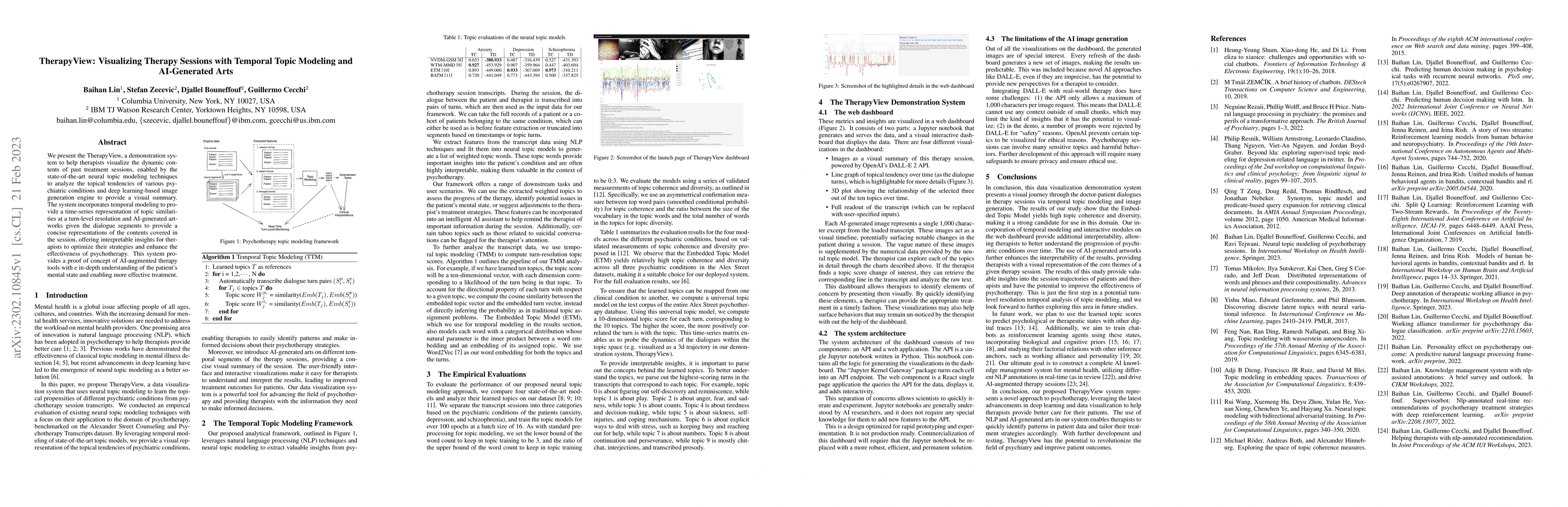 Thumbnail for TherapyView: Visualizing Therapy Sessions with Temporal Topic Modeling
  and AI-Generated Arts