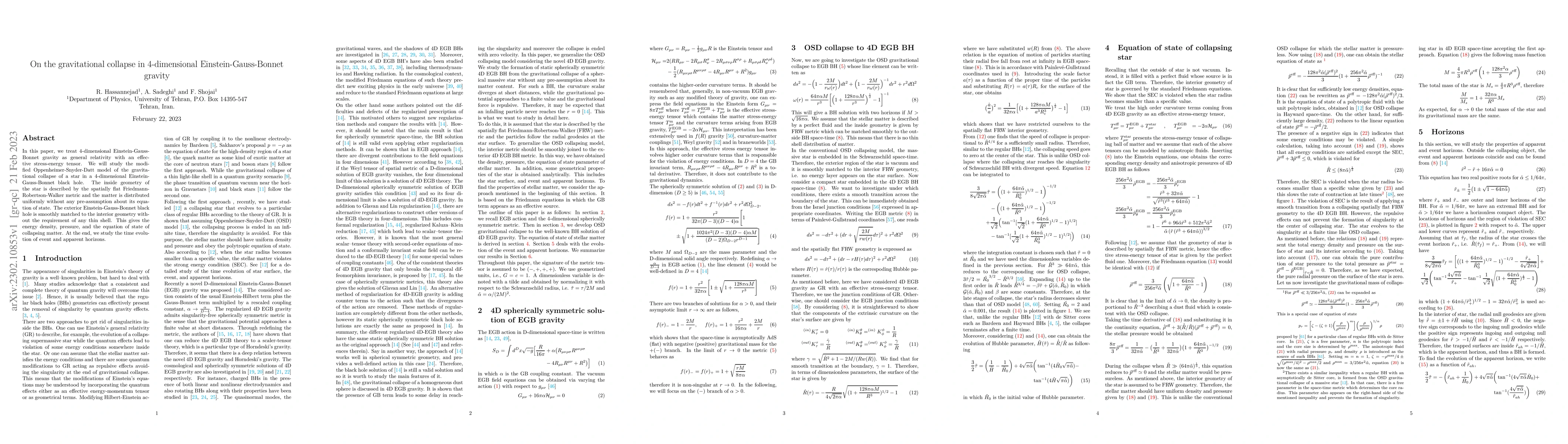Thumbnail for On the gravitational collapse in 4-dimensional Einstein-Gauss-Bonnet
  gravity