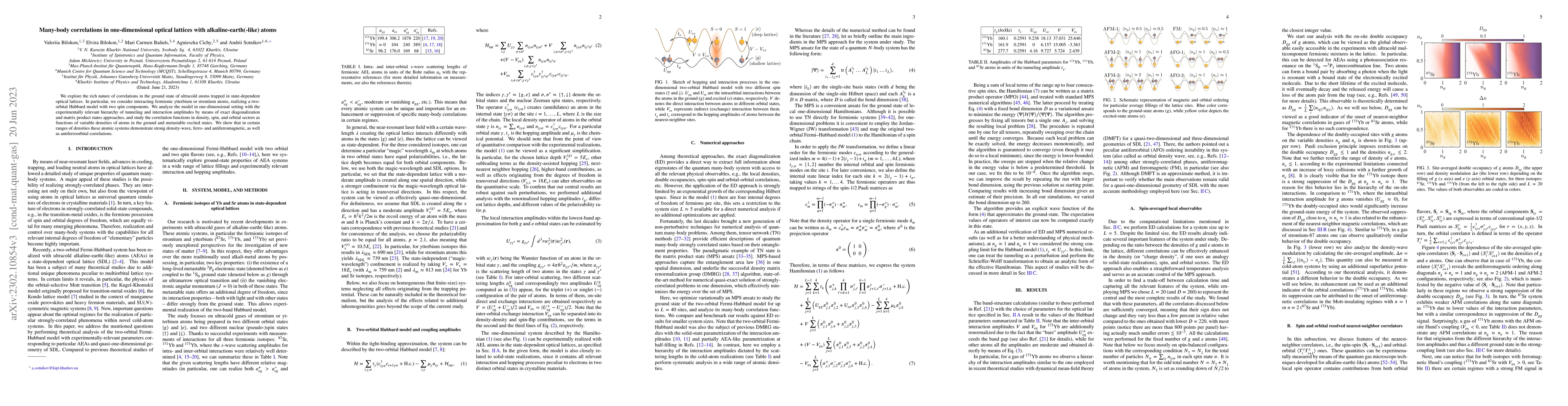 Thumbnail for Many-body correlations in one-dimensional optical lattices with
  alkaline-earth(-like) atoms