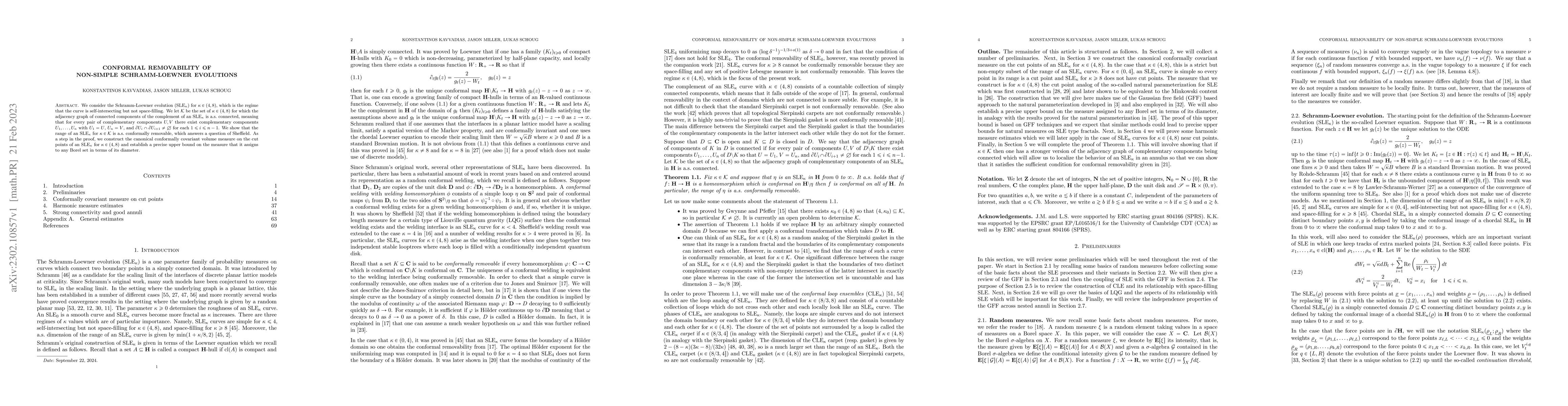 Thumbnail for Conformal removability of non-simple Schramm-Loewner evolutions