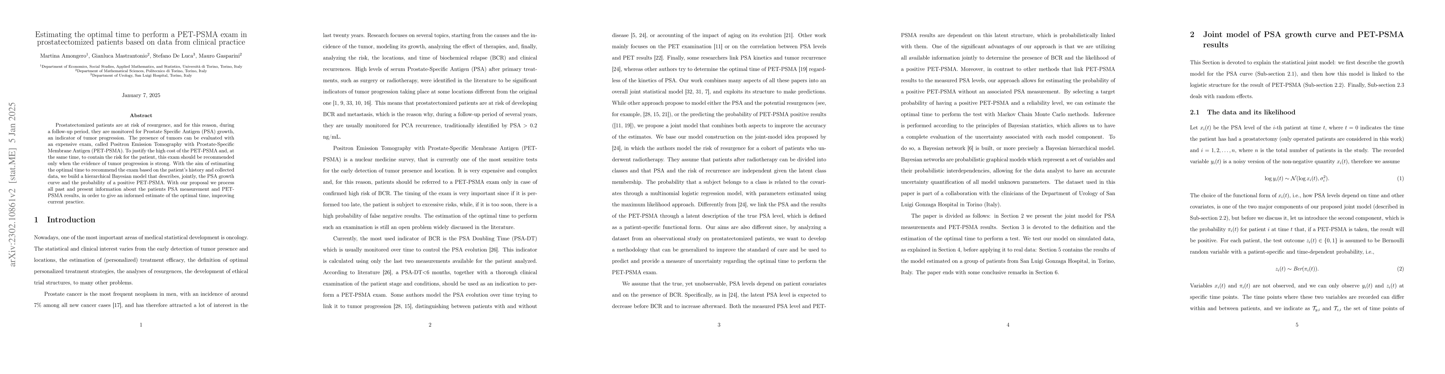 Thumbnail for Estimating the optimal time to perform a PET-PSMA exam in
  prostatectomized patients based on data from clinical practice