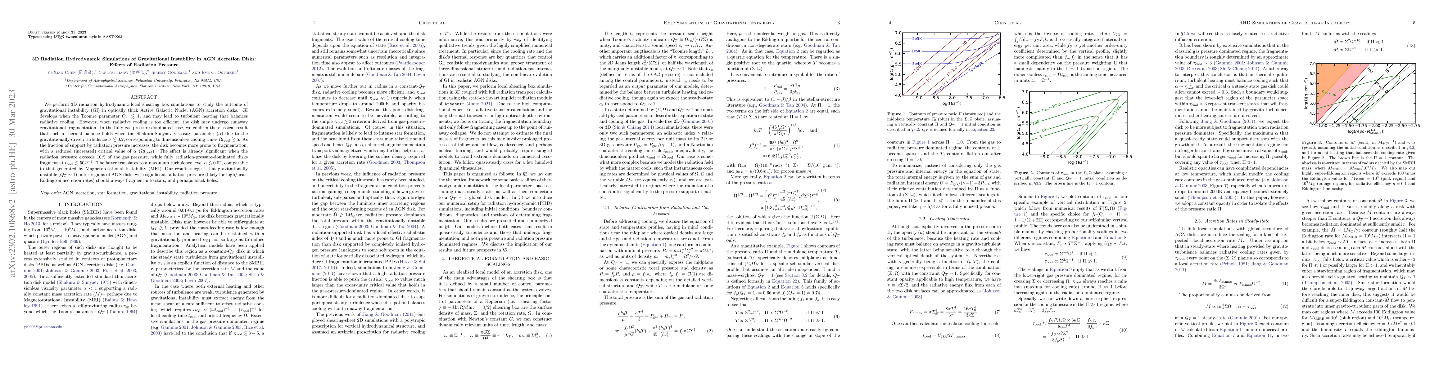 Thumbnail for 3D Radiation Hydrodynamic Simulations of Gravitational Instability in
  AGN Accretion Disks: Effects of Radiation Pressure