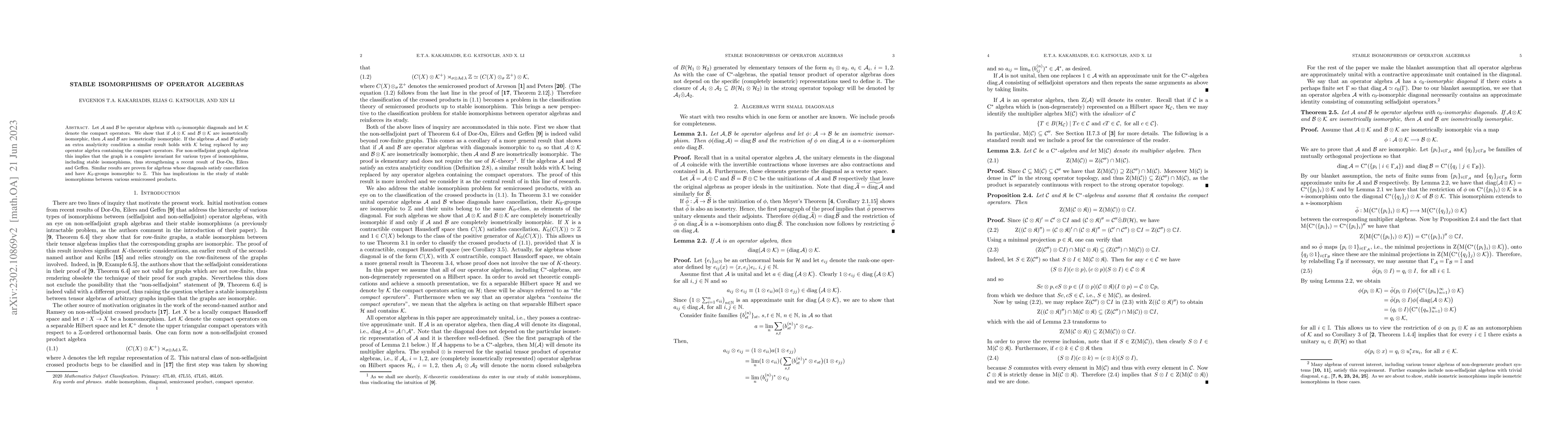 Thumbnail for Stable isomorphisms of operator algebras
