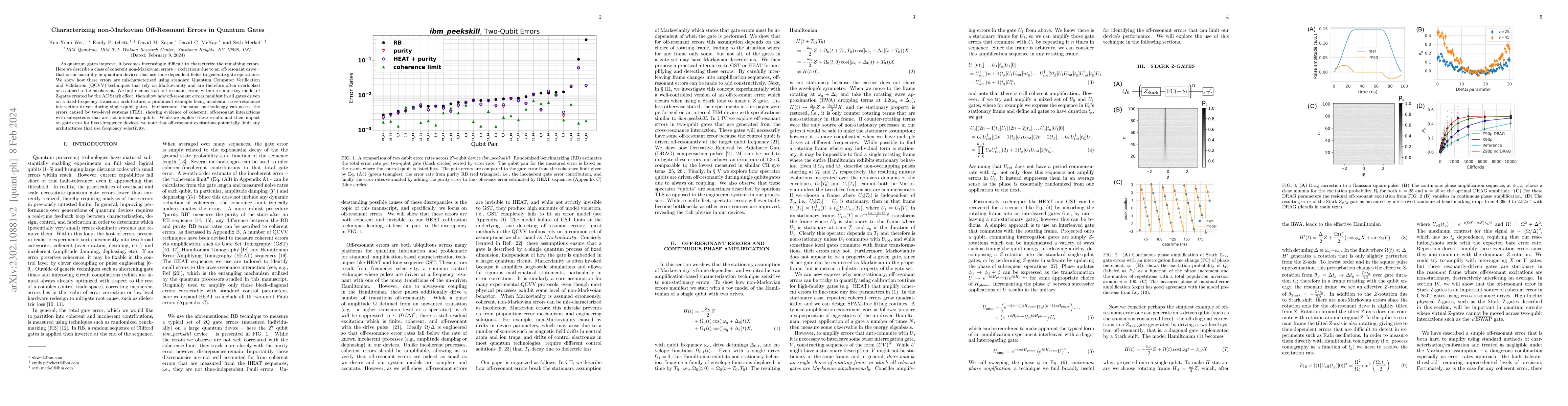 Thumbnail for Characterizing non-Markovian Off-Resonant Errors in Quantum Gates