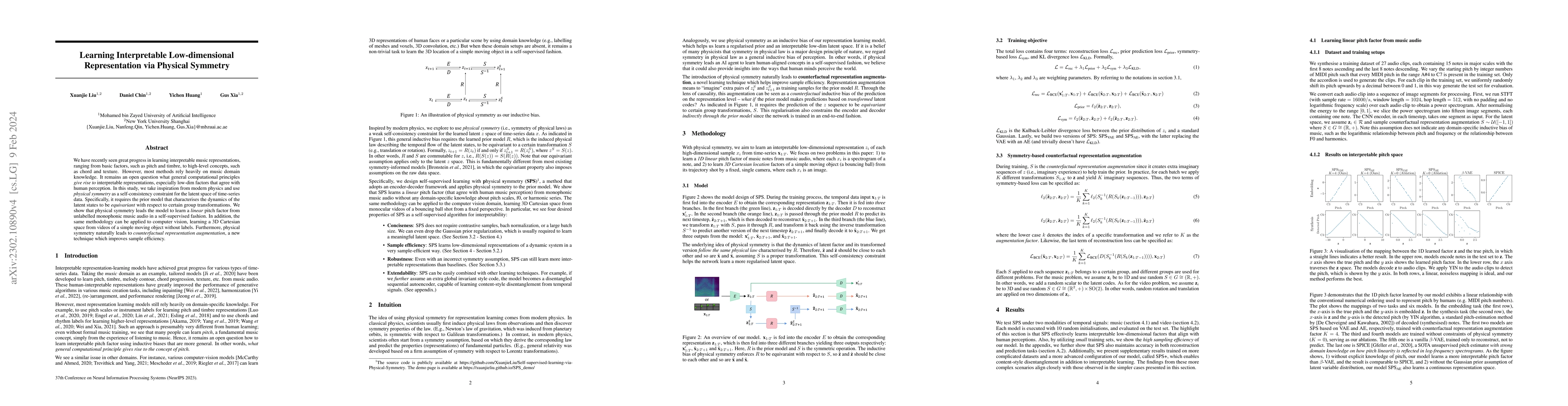 Thumbnail for Learning Interpretable Low-dimensional Representation via Physical
  Symmetry