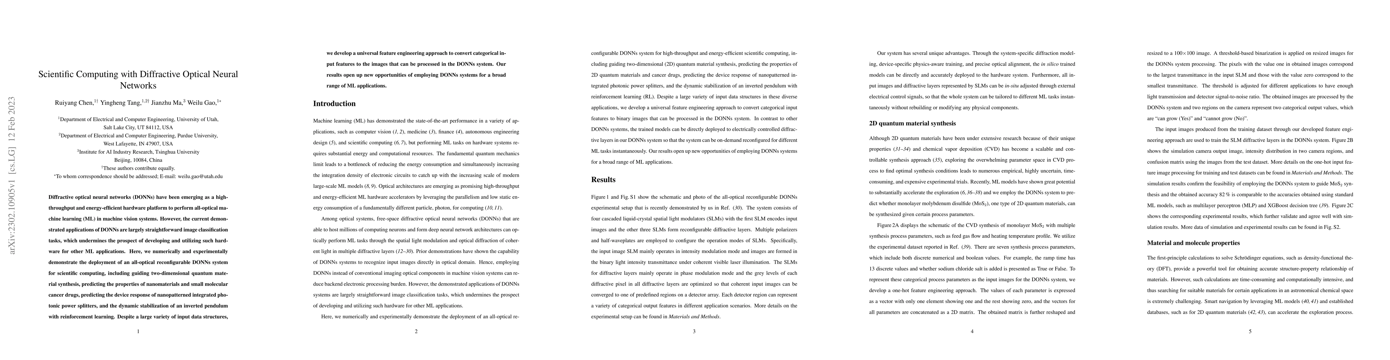 Thumbnail for Scientific Computing with Diffractive Optical Neural Networks