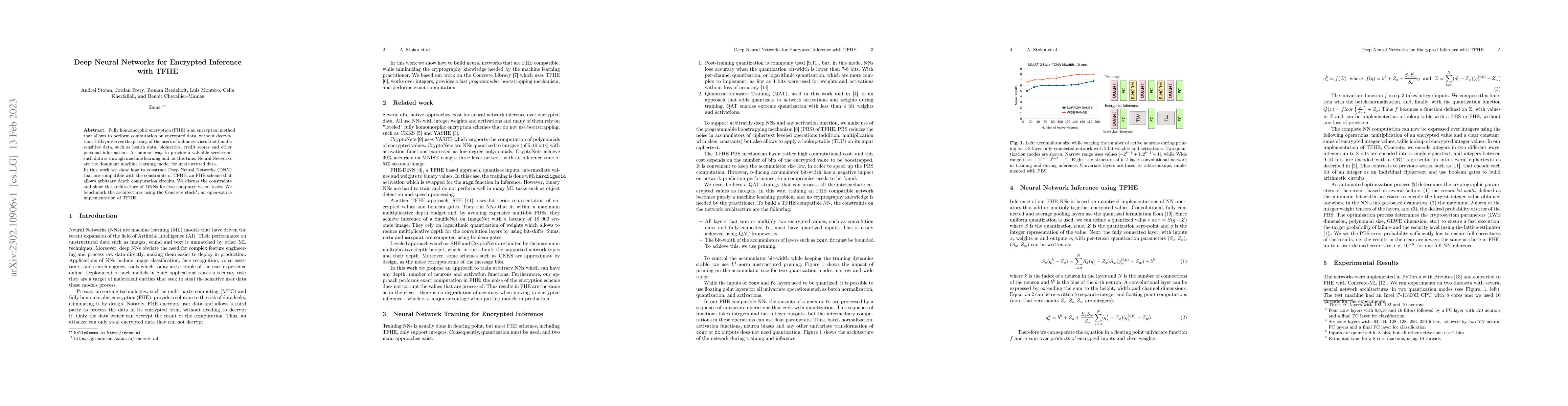 Thumbnail for Deep Neural Networks for Encrypted Inference with TFHE