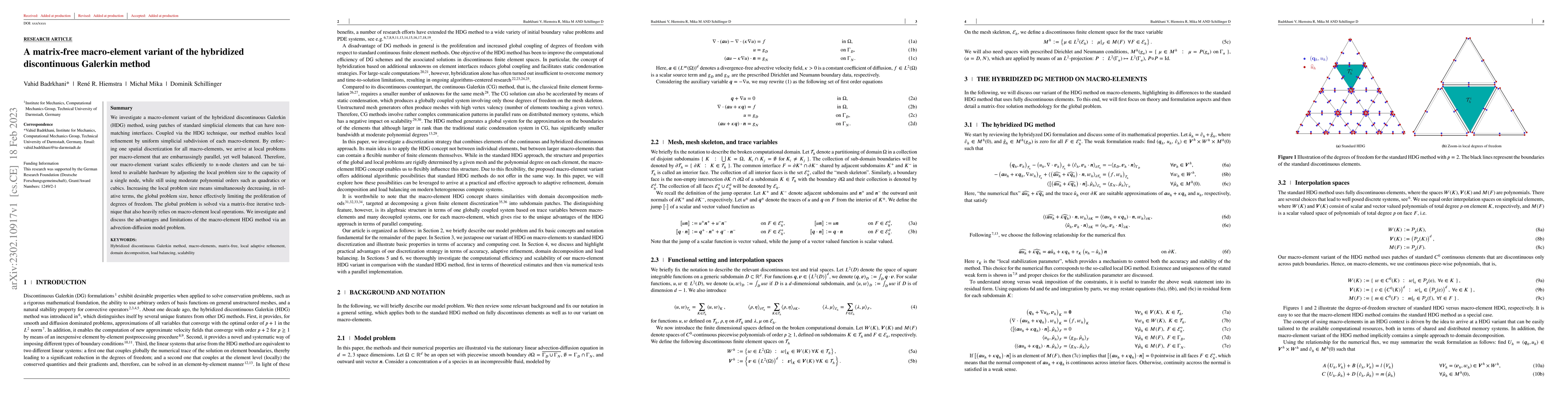 Thumbnail for A matrix-free macro-element variant of the hybridized discontinuous
  Galerkin method