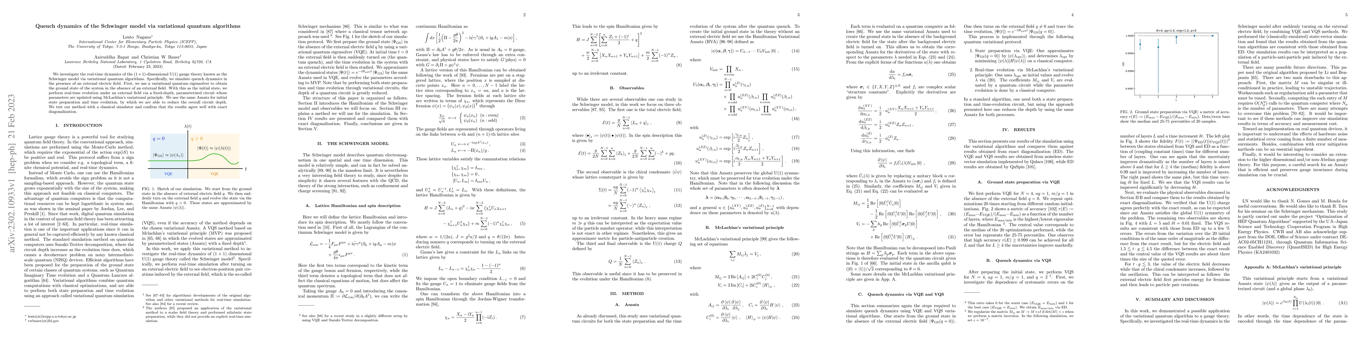 Thumbnail for Quench dynamics of the Schwinger model via variational quantum
  algorithms