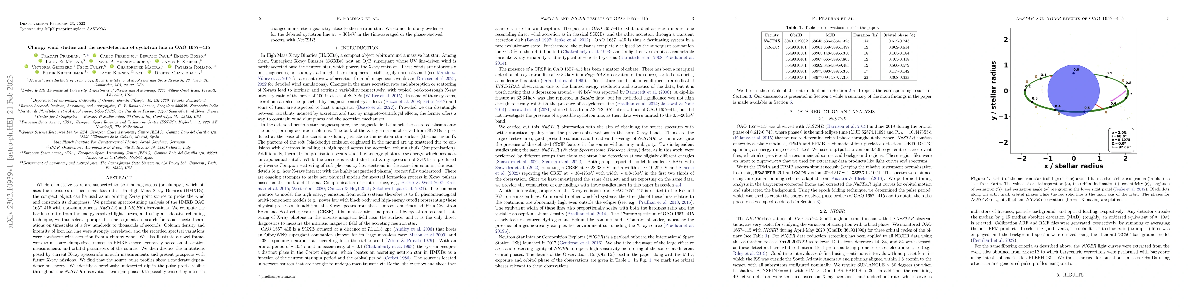 Thumbnail for Clumpy wind studies and the non-detection of cyclotron line in OAO
  1657-415