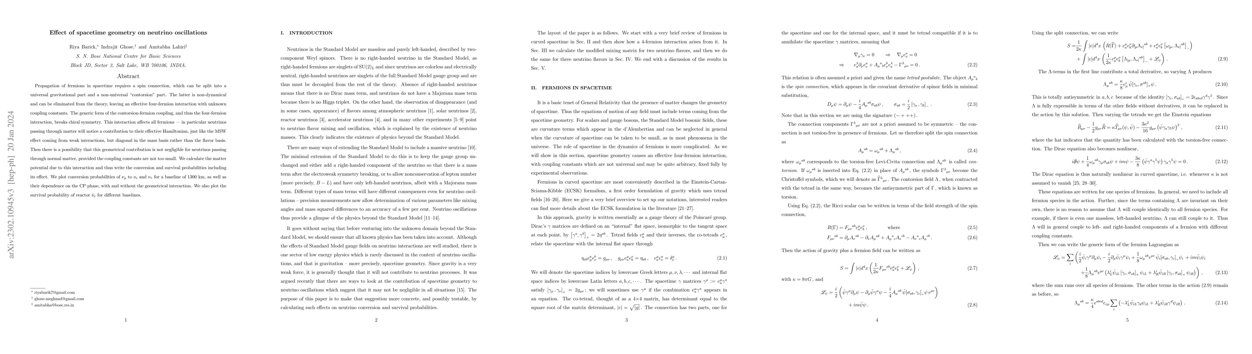 Thumbnail for Effect of spacetime geometry on neutrino oscillations