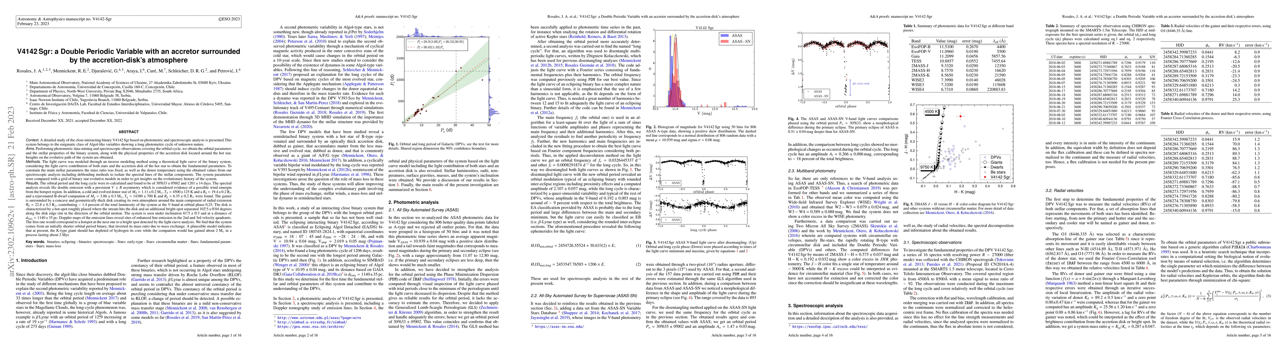 Thumbnail for V4142 Sgr: a Double Periodic Variable with an accretor surrounded by the
  accretion-disk's atmosphere