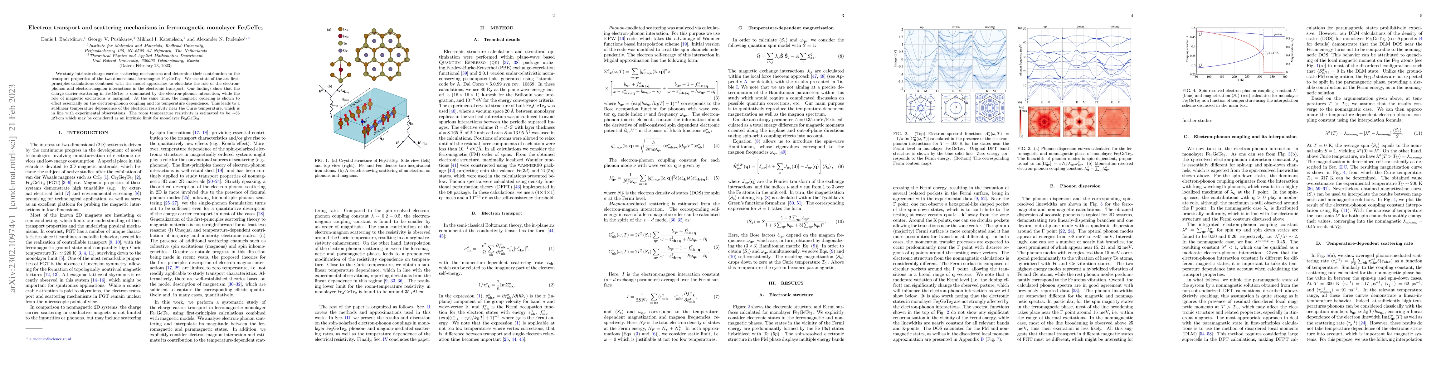 Thumbnail for Electron transport and scattering mechanisms in ferromagnetic monolayer
  Fe$_3$GeTe$_2$