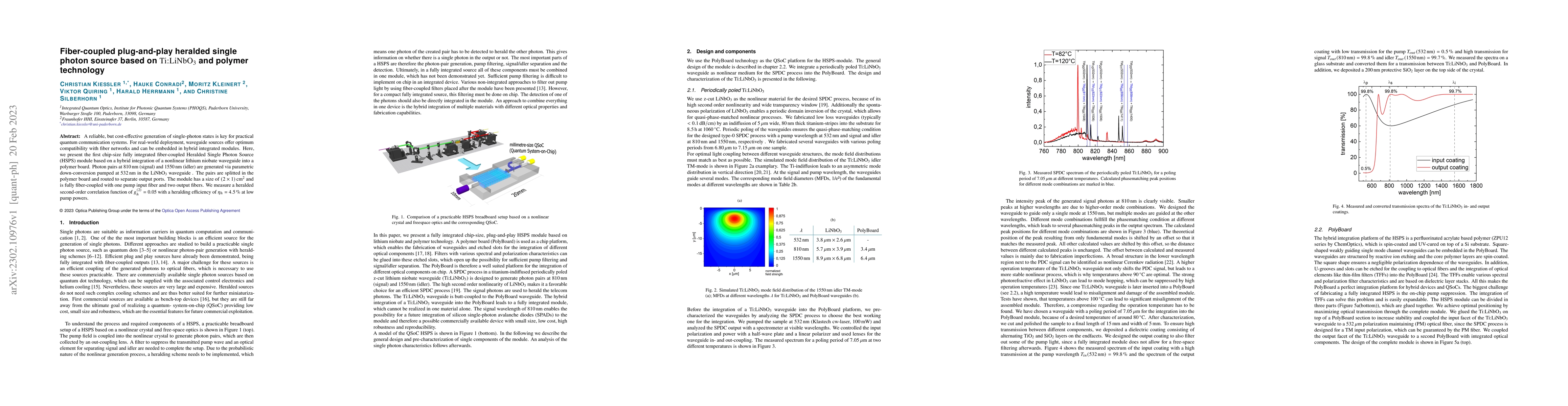 Thumbnail for Fiber-coupled plug-and-play heralded single photon source based on
  Ti:LiNbO$_3$ and polymer technology