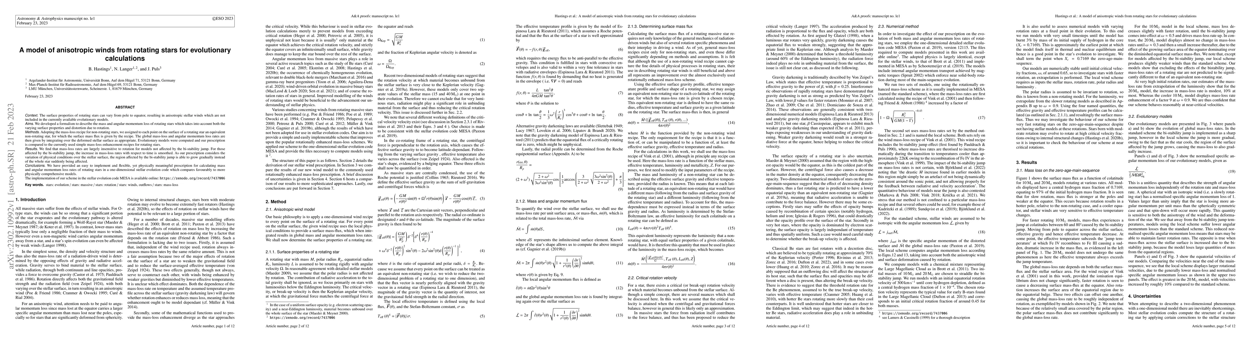 Thumbnail for A model of anisotropic winds from rotating stars for evolutionary
  calculations