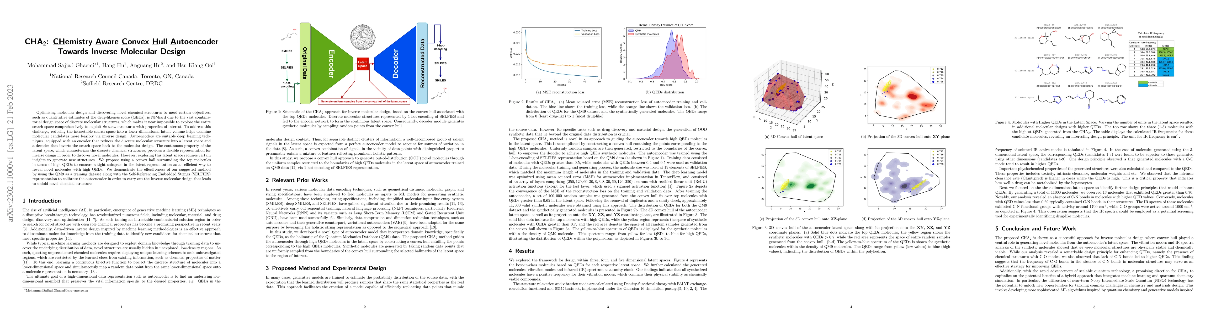 Thumbnail for CHA2: CHemistry Aware Convex Hull Autoencoder Towards Inverse Molecular
  Design