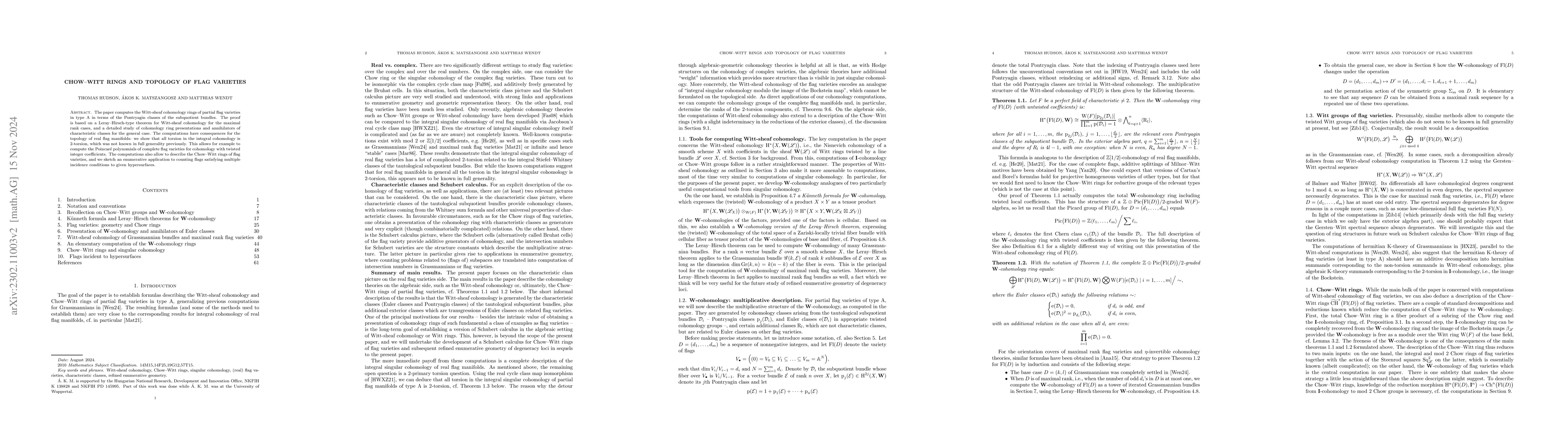 Thumbnail for Chow-Witt rings and topology of flag varieties