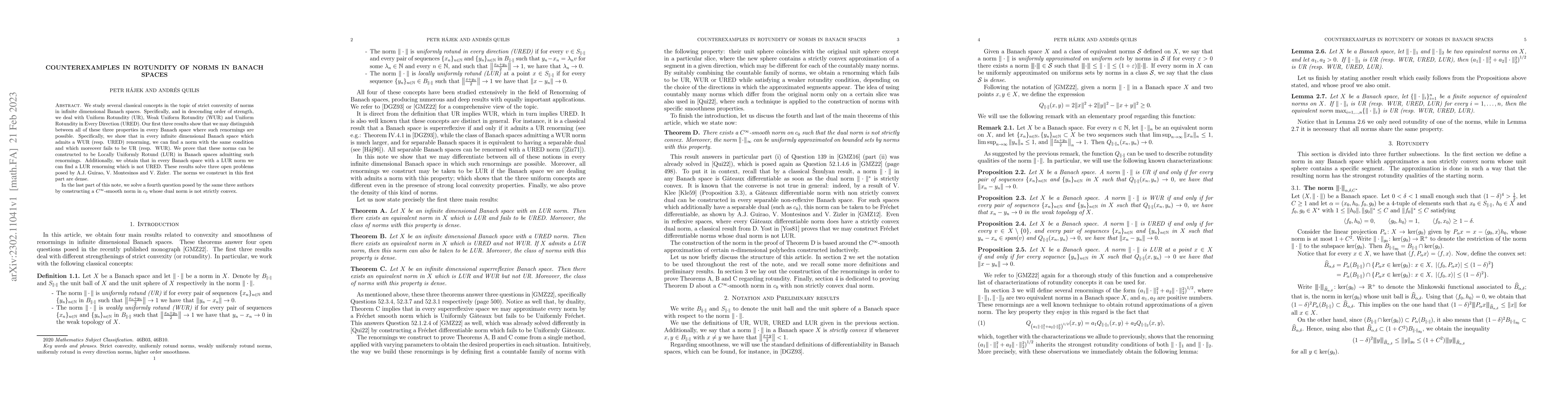 Thumbnail for Counterexamples in rotundity of norms in Banach spaces