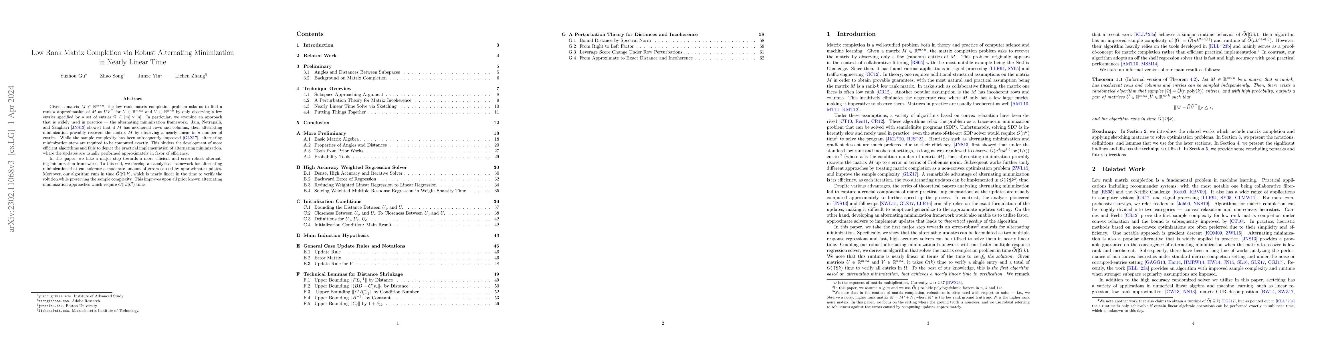 Thumbnail for Low Rank Matrix Completion via Robust Alternating Minimization in Nearly
  Linear Time