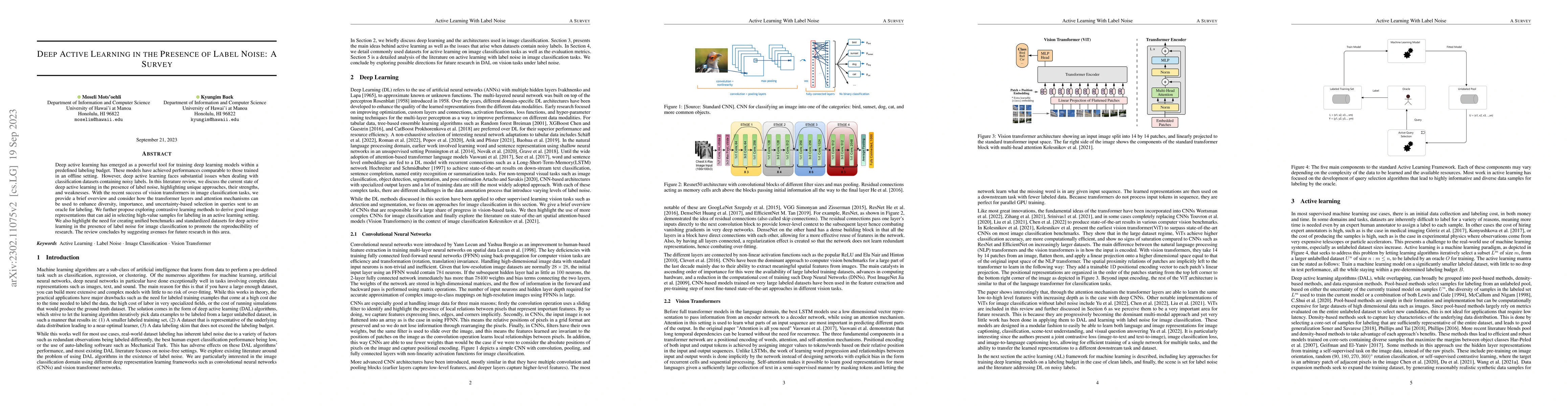 Thumbnail for Deep Active Learning in the Presence of Label Noise: A Survey