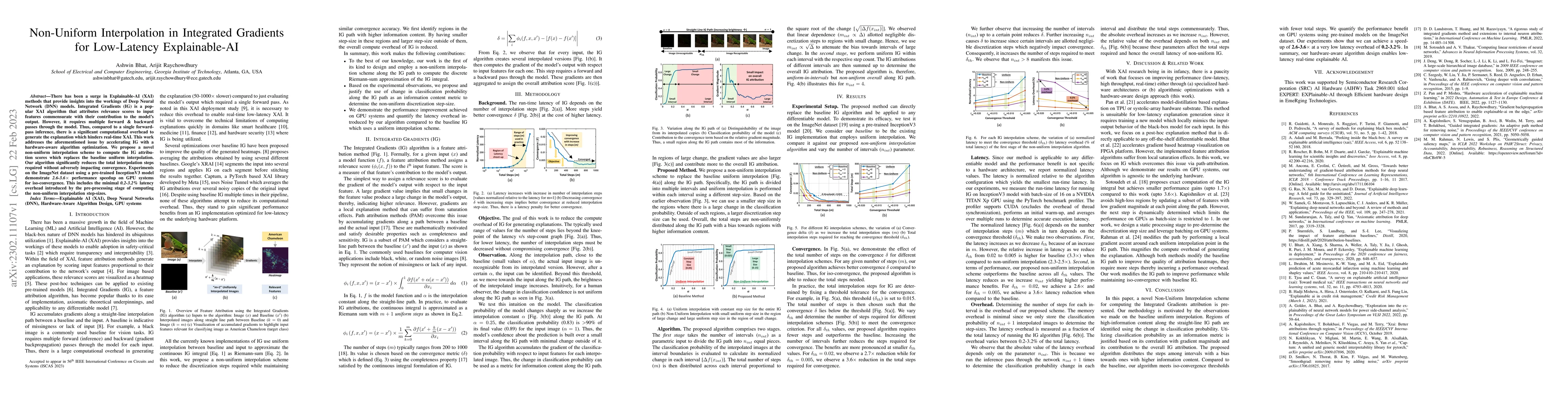 Thumbnail for Non-Uniform Interpolation in Integrated Gradients for Low-Latency
  Explainable-AI