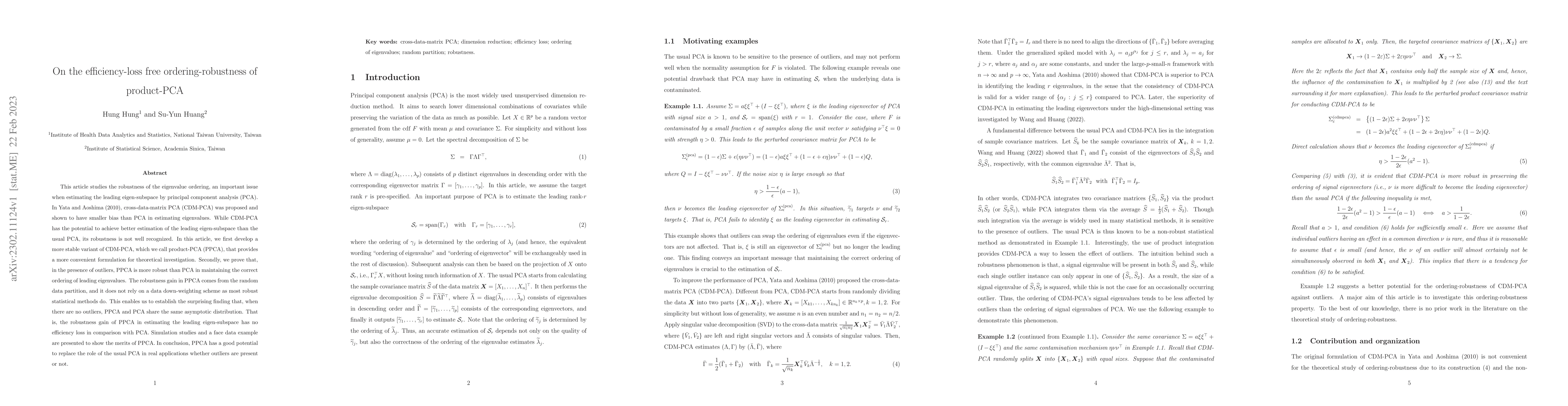 Thumbnail for On the efficiency-loss free ordering-robustness of product-PCA