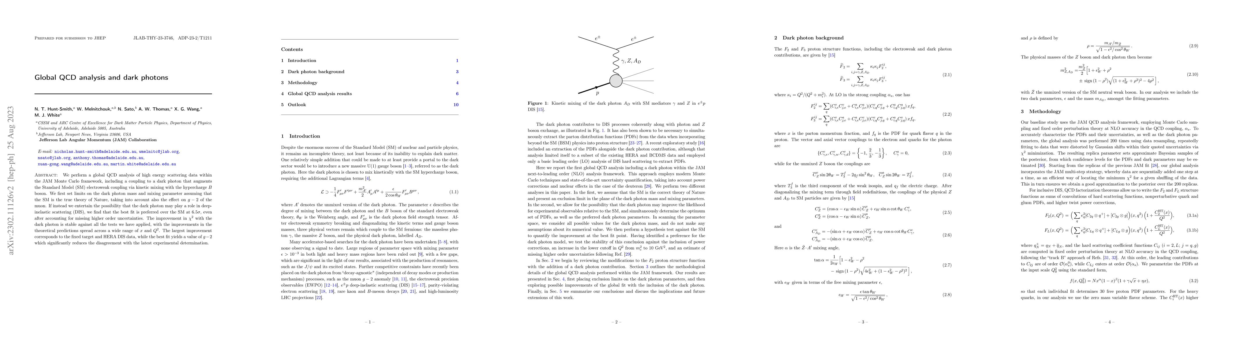 Thumbnail for Global QCD Analysis and Dark Photons