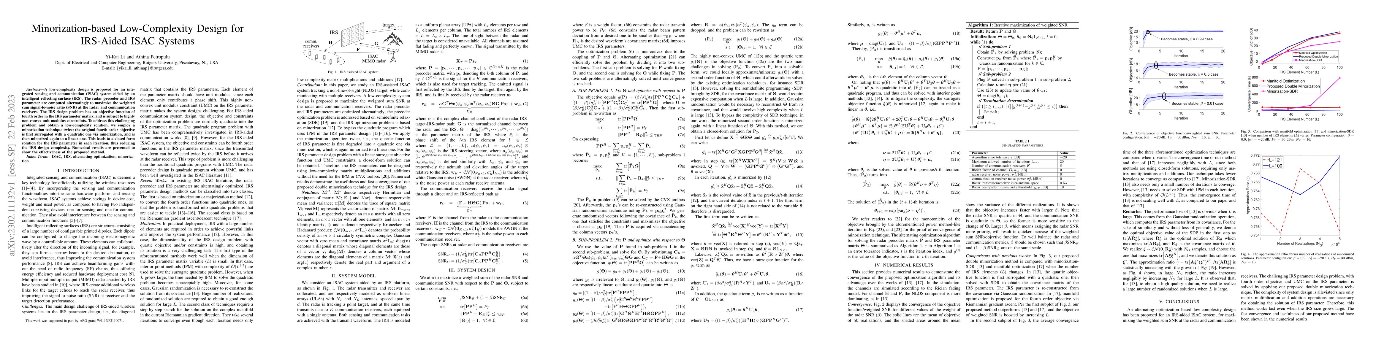 Thumbnail for Minorization-based Low-Complexity Design for IRS-Aided ISAC Systems