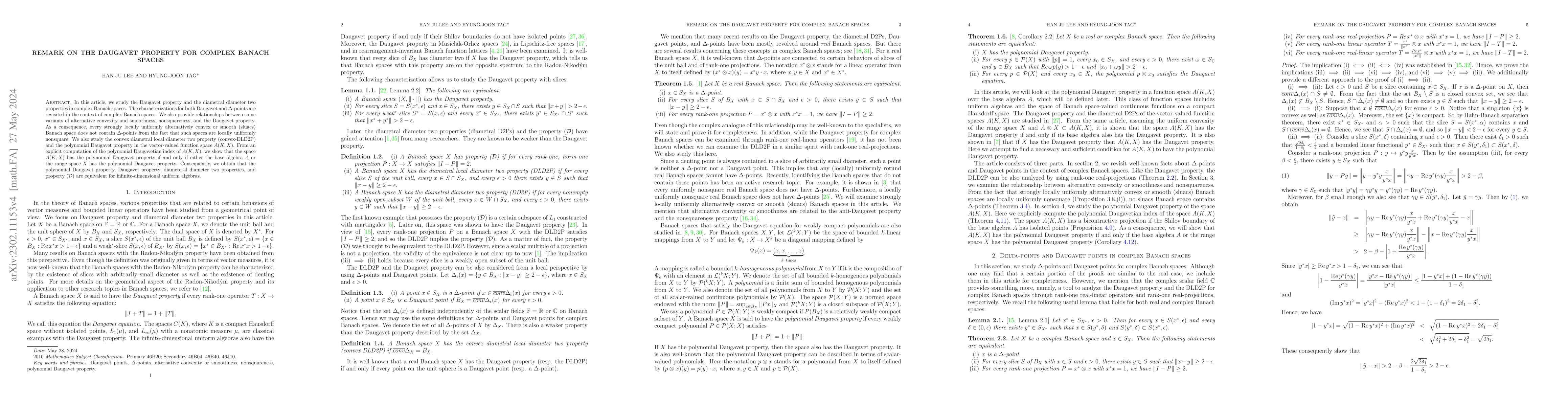 Thumbnail for Remarks on the Daugavet Property for Complex Banach Spaces