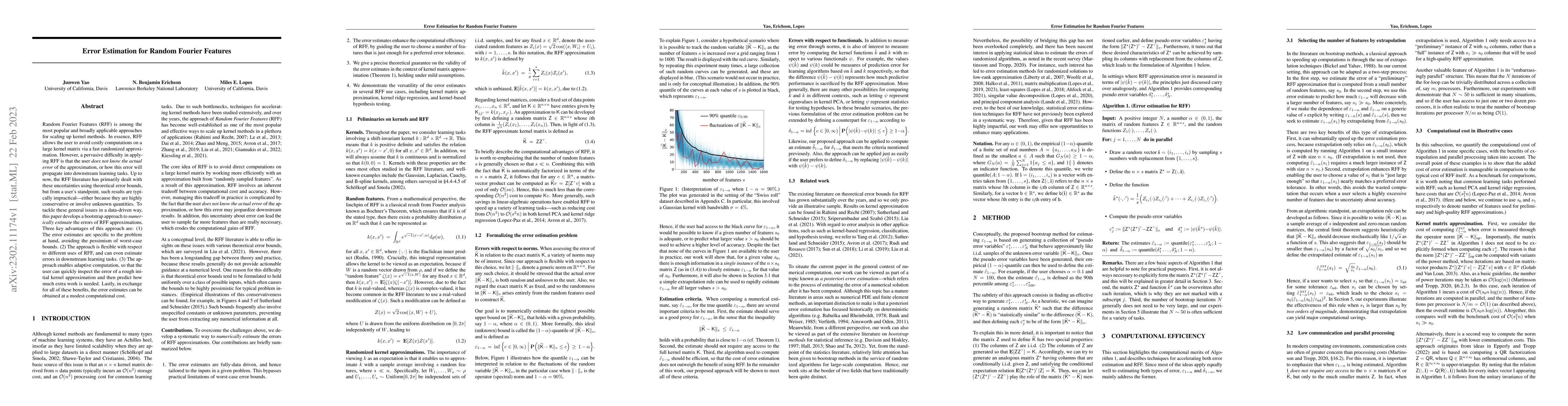 Thumbnail for Error Estimation for Random Fourier Features