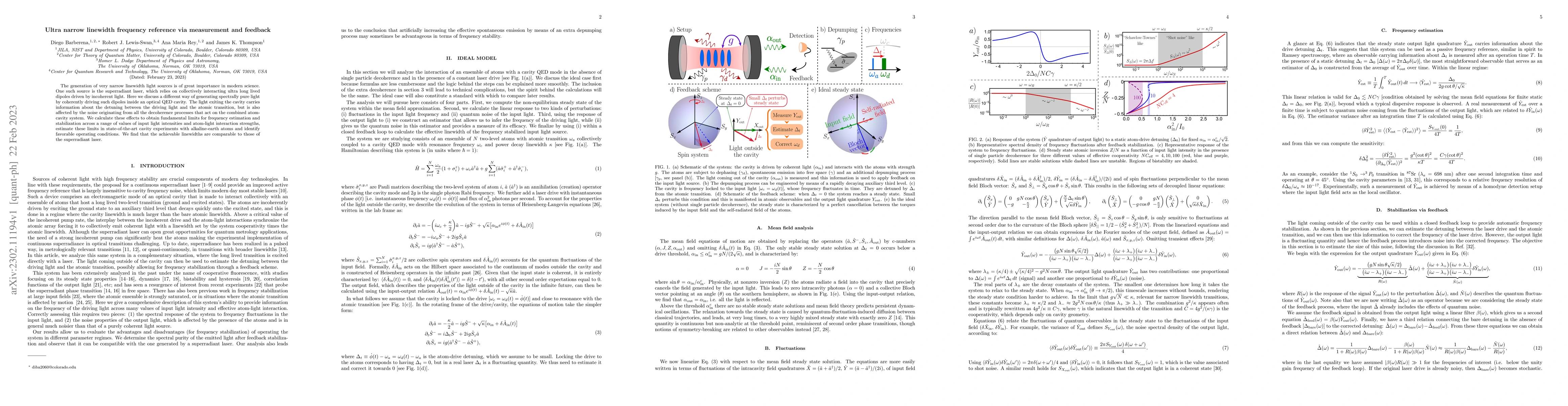 Thumbnail for Ultra Narrow Linewidth Frequency Reference via Measurement and Feedback