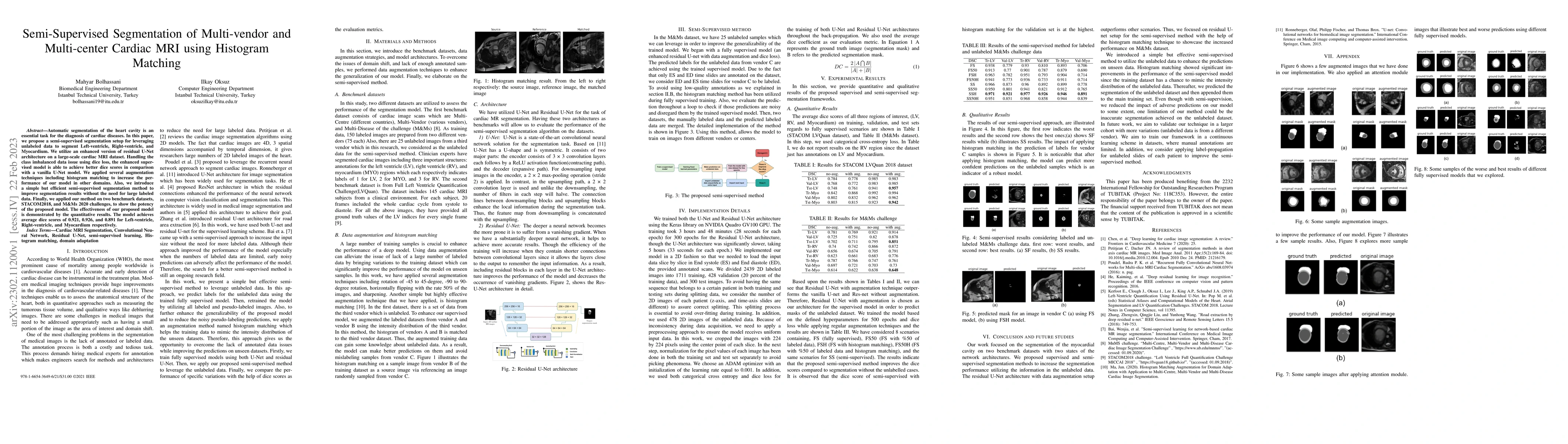 Thumbnail for Semi-Supervised Segmentation of Multi-vendor and Multi-center Cardiac
  MRI using Histogram Matching