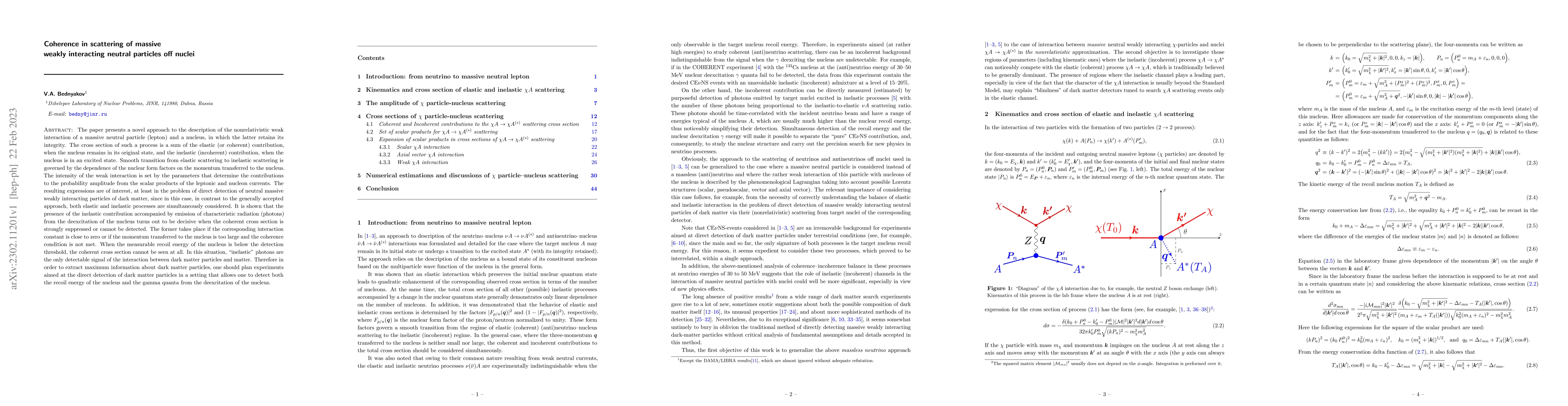 Thumbnail for Coherence in scattering of massive weakly interacting neutral particles
  off nuclei