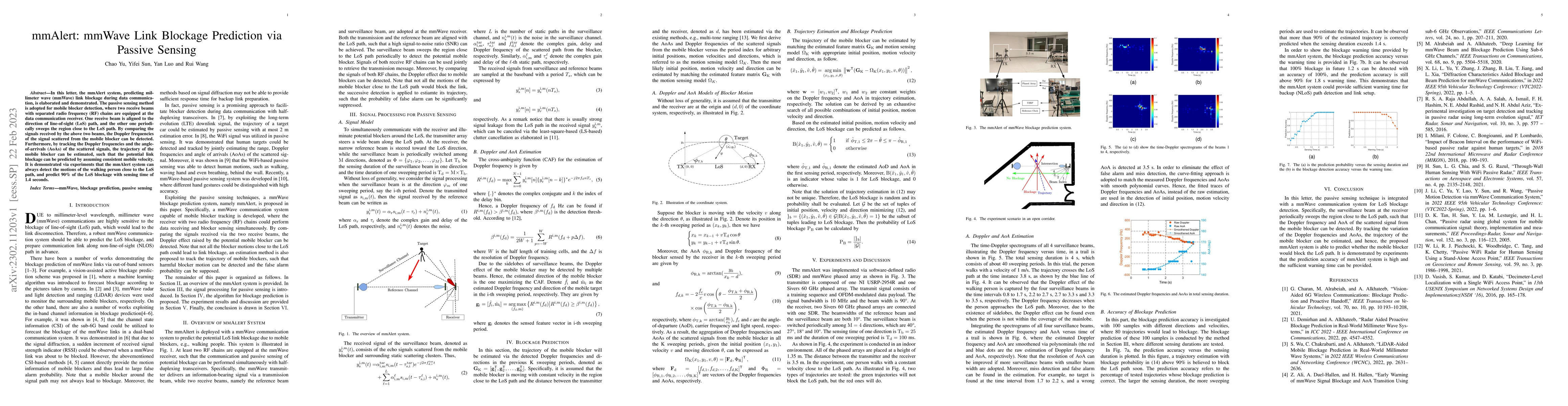 Thumbnail for mmAlert: mmWave Link Blockage Prediction via Passive Sensing
