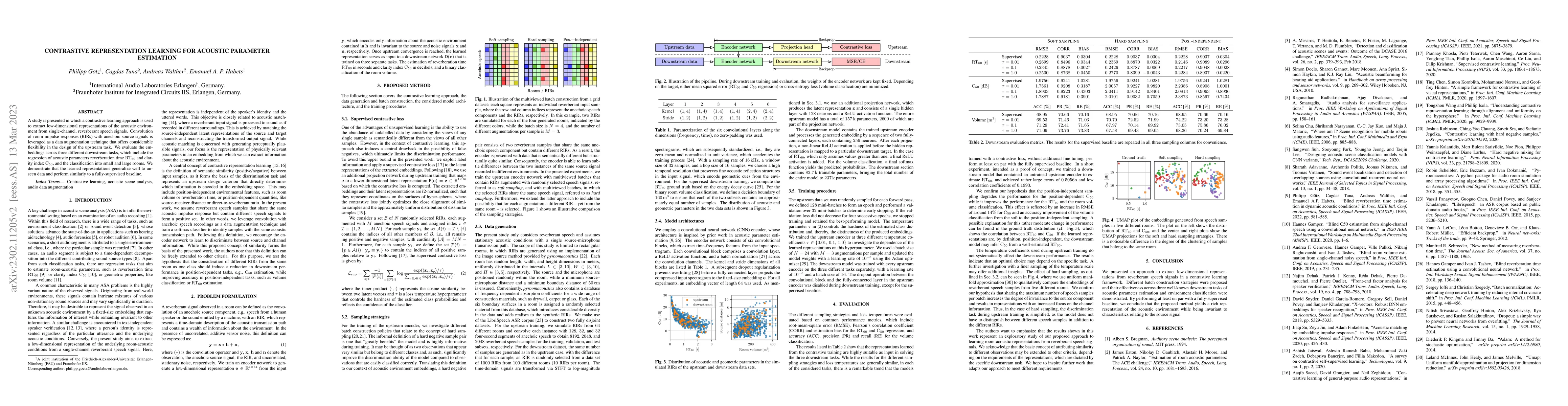 Thumbnail for Contrastive Representation Learning for Acoustic Parameter Estimation