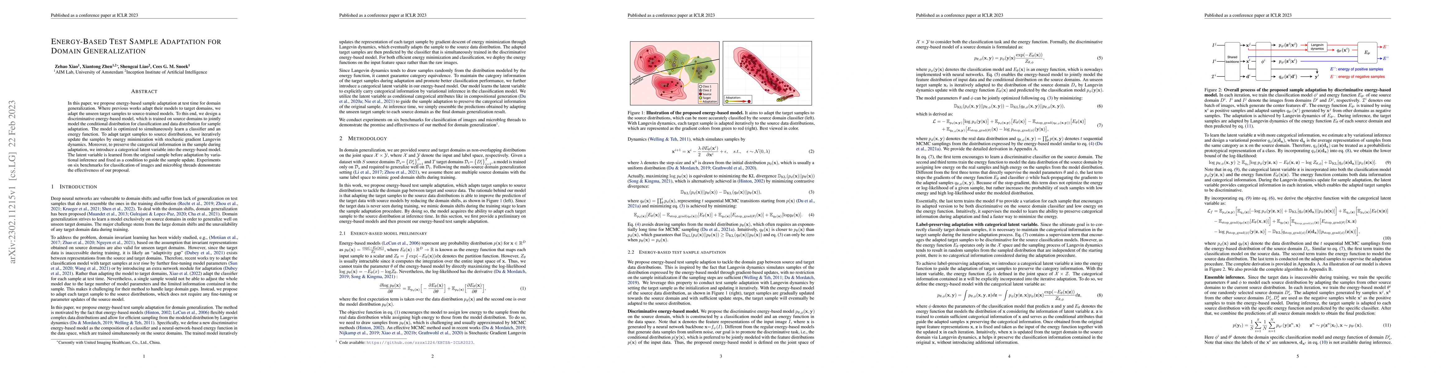 Thumbnail for Energy-Based Test Sample Adaptation for Domain Generalization