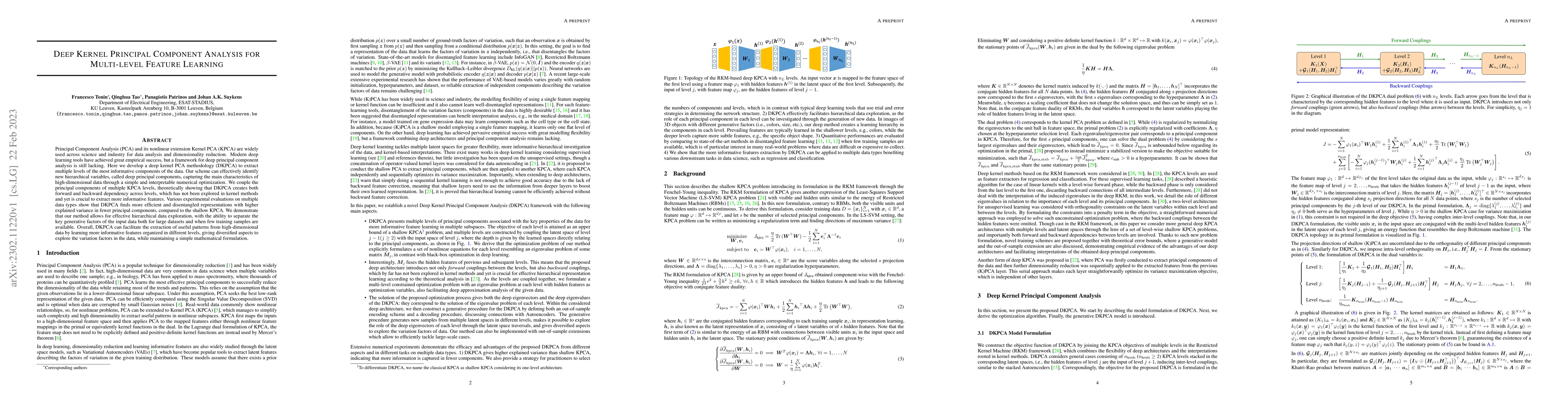Thumbnail for Deep Kernel Principal Component Analysis for Multi-level Feature
  Learning