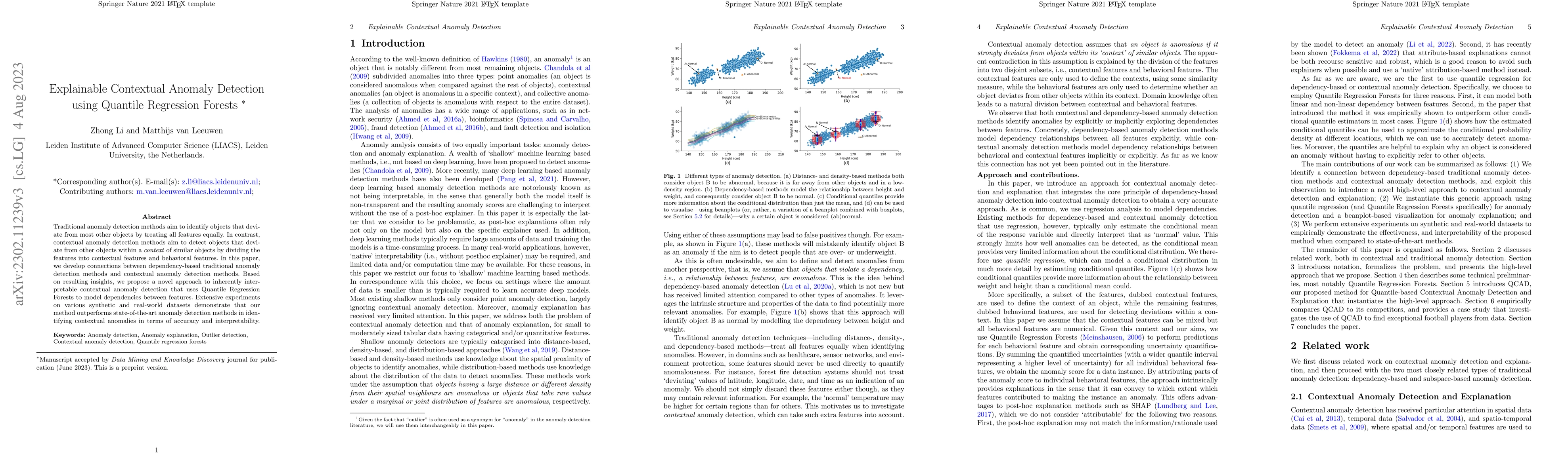 Thumbnail for Explainable Contextual Anomaly Detection using Quantile Regression
  Forests