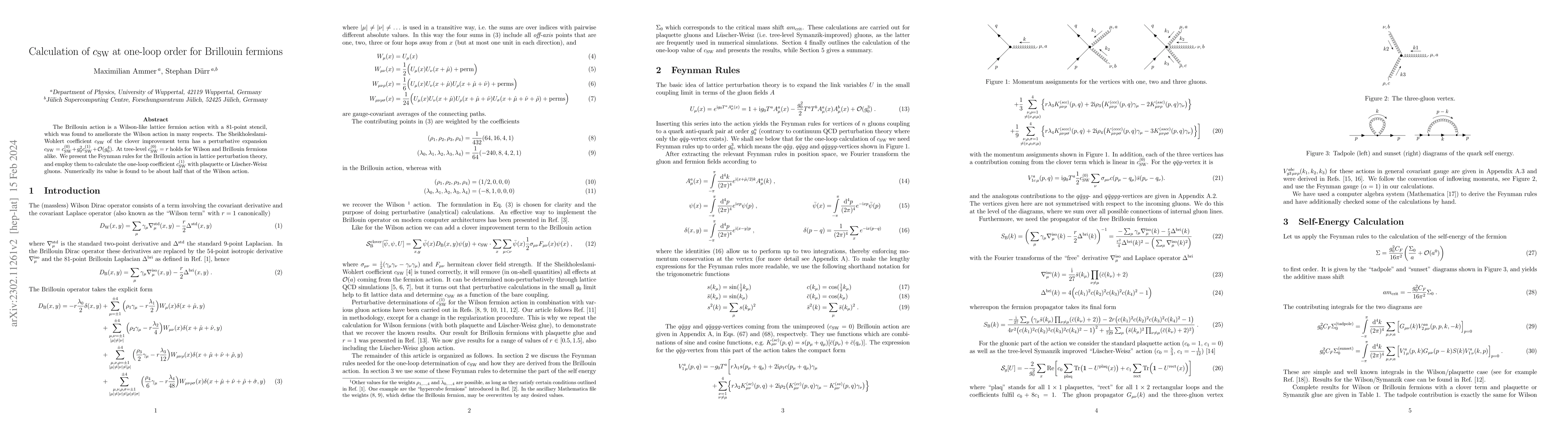 Thumbnail for Calculation of $c_\mathrm{SW}$ at one-loop order for Brillouin fermions