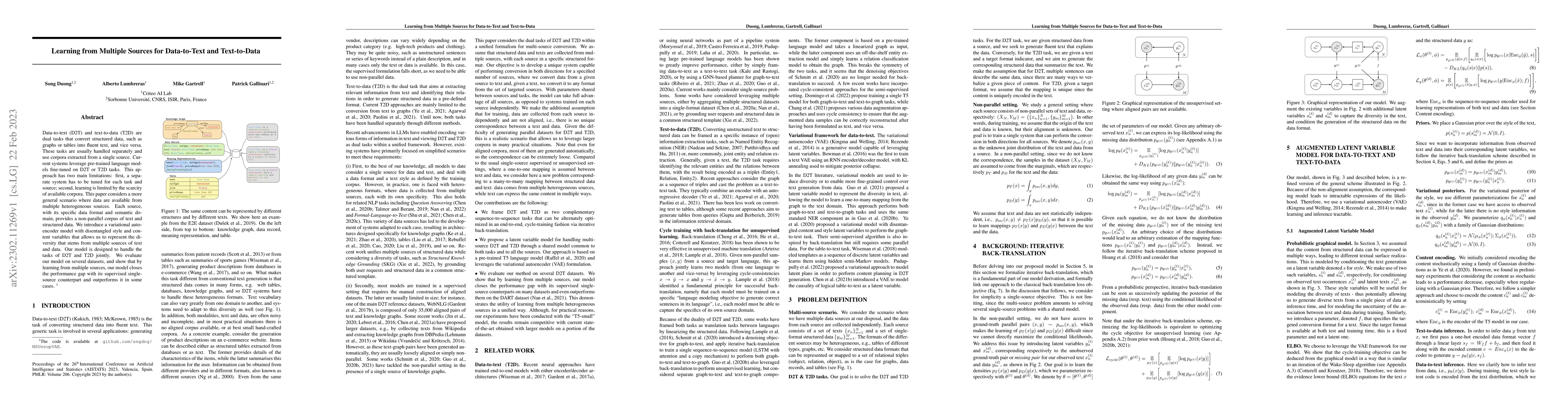 Thumbnail for Learning from Multiple Sources for Data-to-Text and Text-to-Data