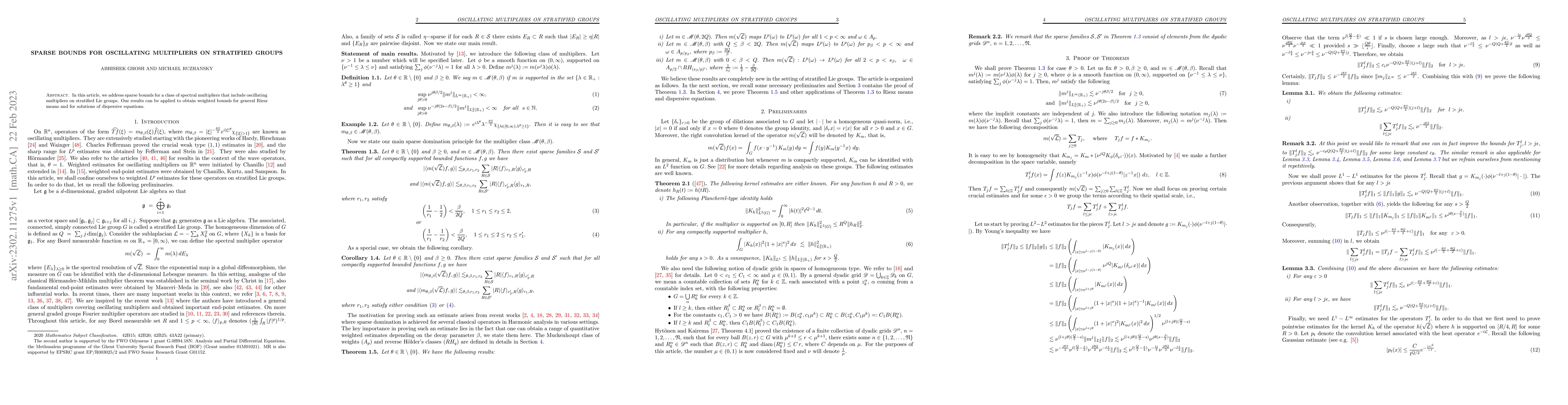 Thumbnail for Sparse bounds for oscillating multipliers on stratified groups