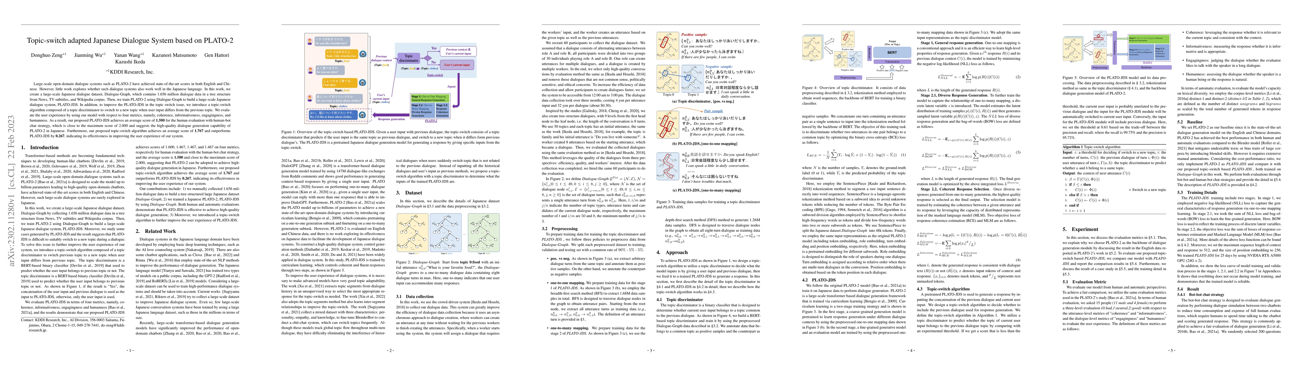 Thumbnail for Topic-switch adapted Japanese Dialogue System based on PLATO-2