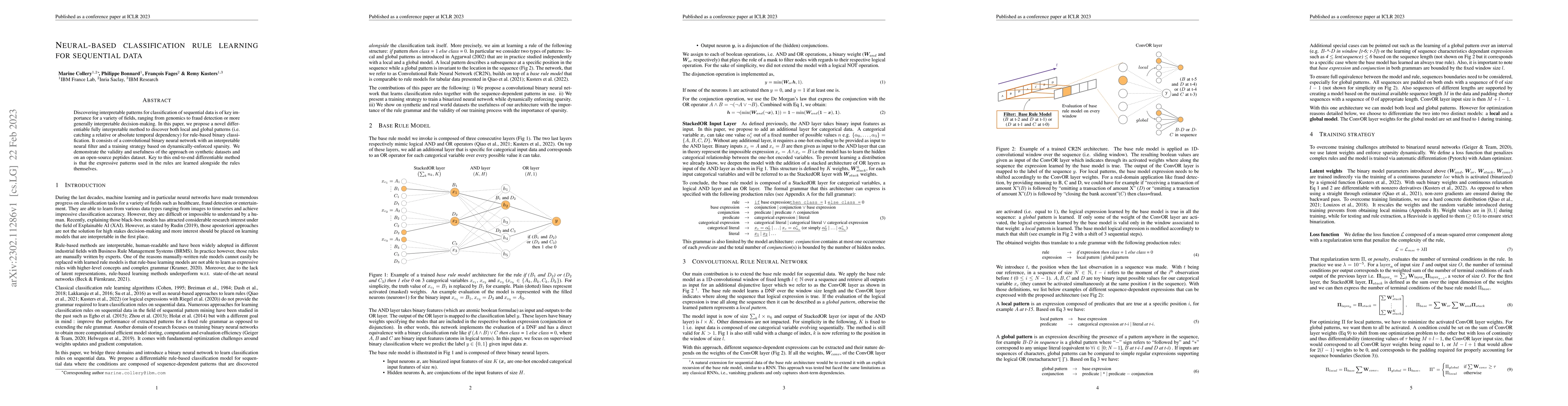 Thumbnail for Neural-based classification rule learning for sequential data