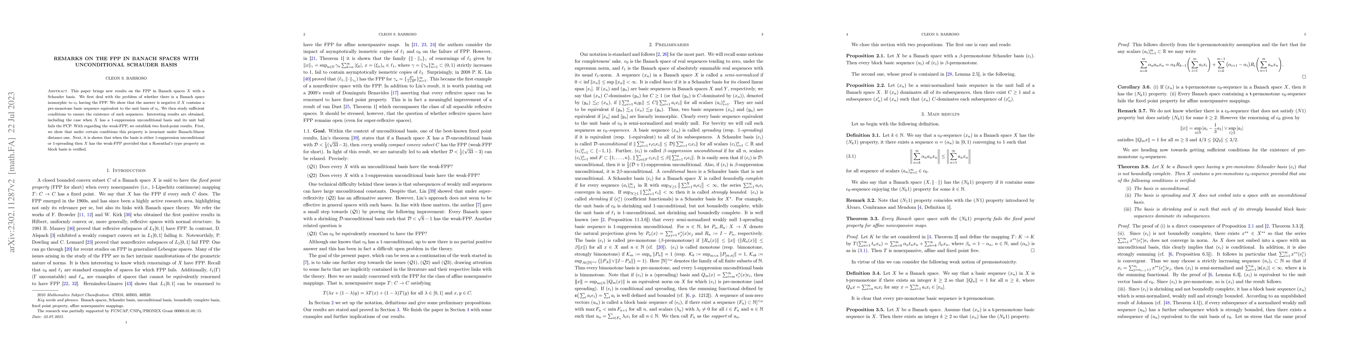 Thumbnail for Remarks on the FPP in Banach spaces with unconditional Schauder basis