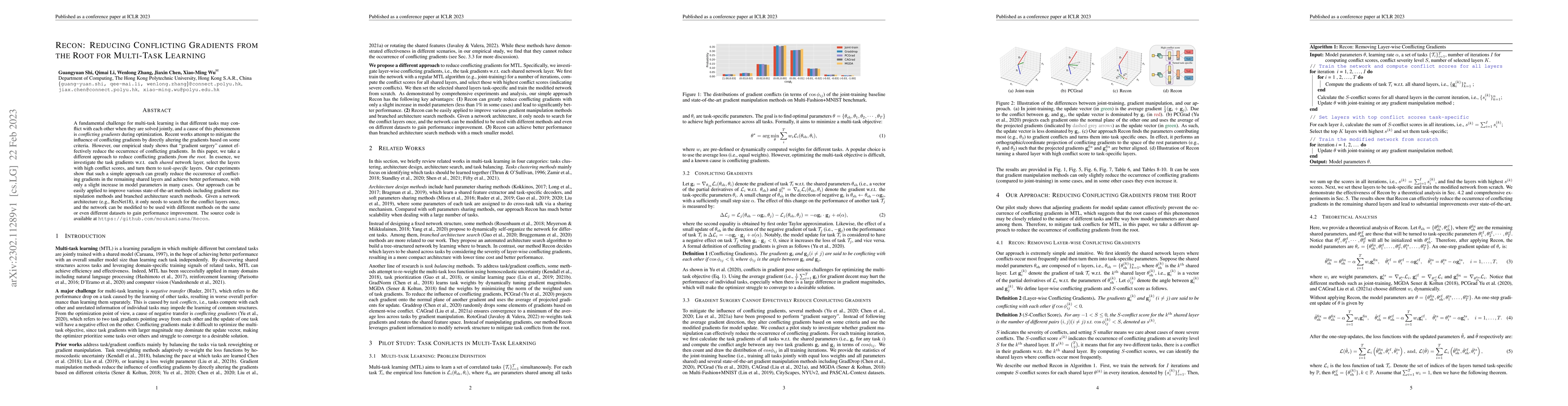 Thumbnail for Recon: Reducing Conflicting Gradients from the Root for Multi-Task
  Learning
