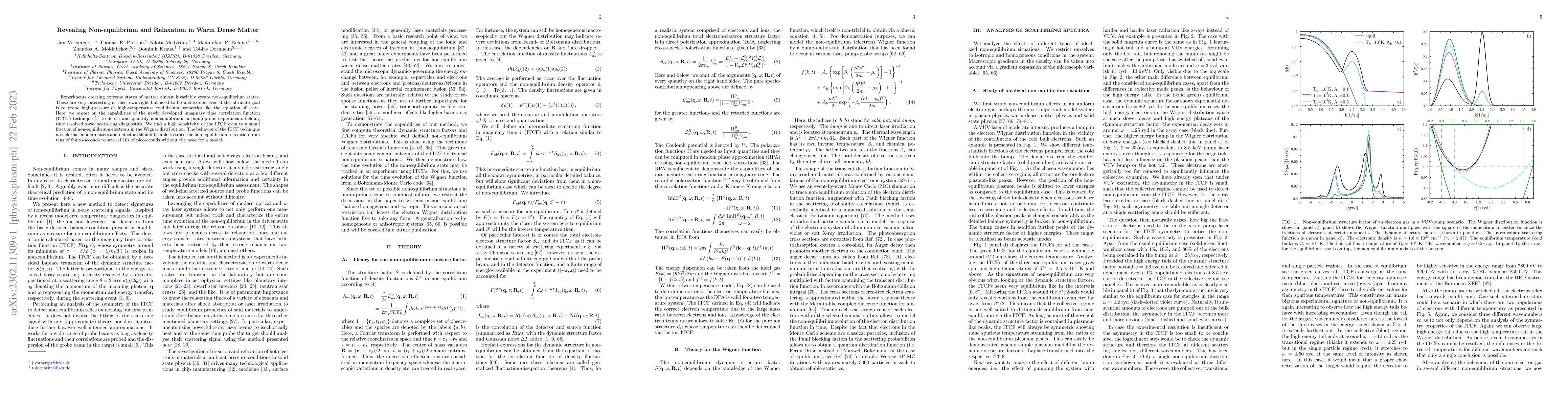 Thumbnail for Revealing Non-equilibrium and Relaxation in Warm Dense Matter